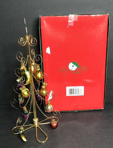 Kurt Adler Santa's World Tabletop Christmas Tree 14 Glass Fruit Ornaments C1586 - Picture 1 of 9