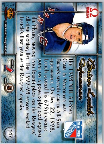 1997-98 Pacific Omega GOLD Hockey Base Cards (126-250) - U-Pick From List - Picture 43 of 249