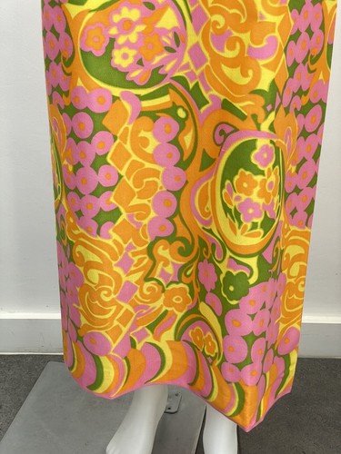 Vintage 70s Alex Colman Psychedelic Maxi Dress Bold Print (SEE FEHLER - Bild 5 von 19