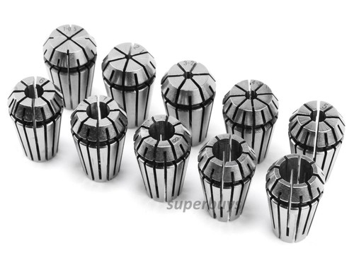 10pcs 1 - 10mm ER16 Lathe Spring Collet Drill Bit Holder Vice Clamp CNC ...