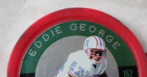 1997 Eddie George Playoff No. 162 Single Chip Shot Sample Houston Oilers - Picture 10 of 10