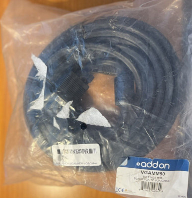 50ft 15 PIN Black SVGA SUPER VGA Monitor M/M Male Male Cable CORD FOR PC TV 