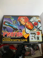 Vintage Photon Electronic Warrior Battle Game Entertech Red Helmet Box 1986