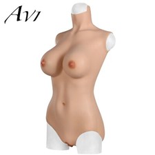 Soft Silicone Bodysuit D cup Breast Forms Breastplate Fake pants Body Suit