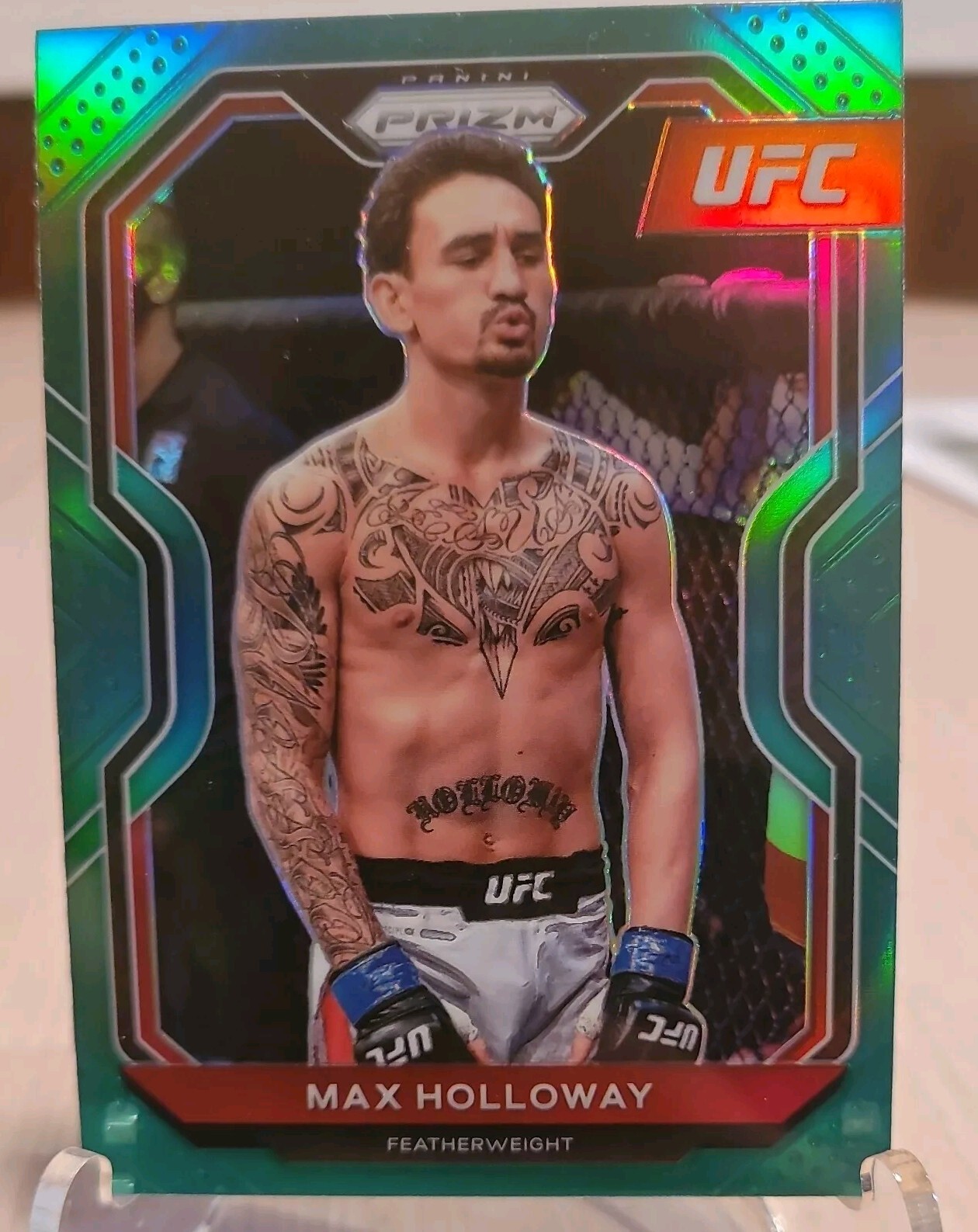 2021 Panini Prizm UFC - Green Prizm #77 Max Holloway