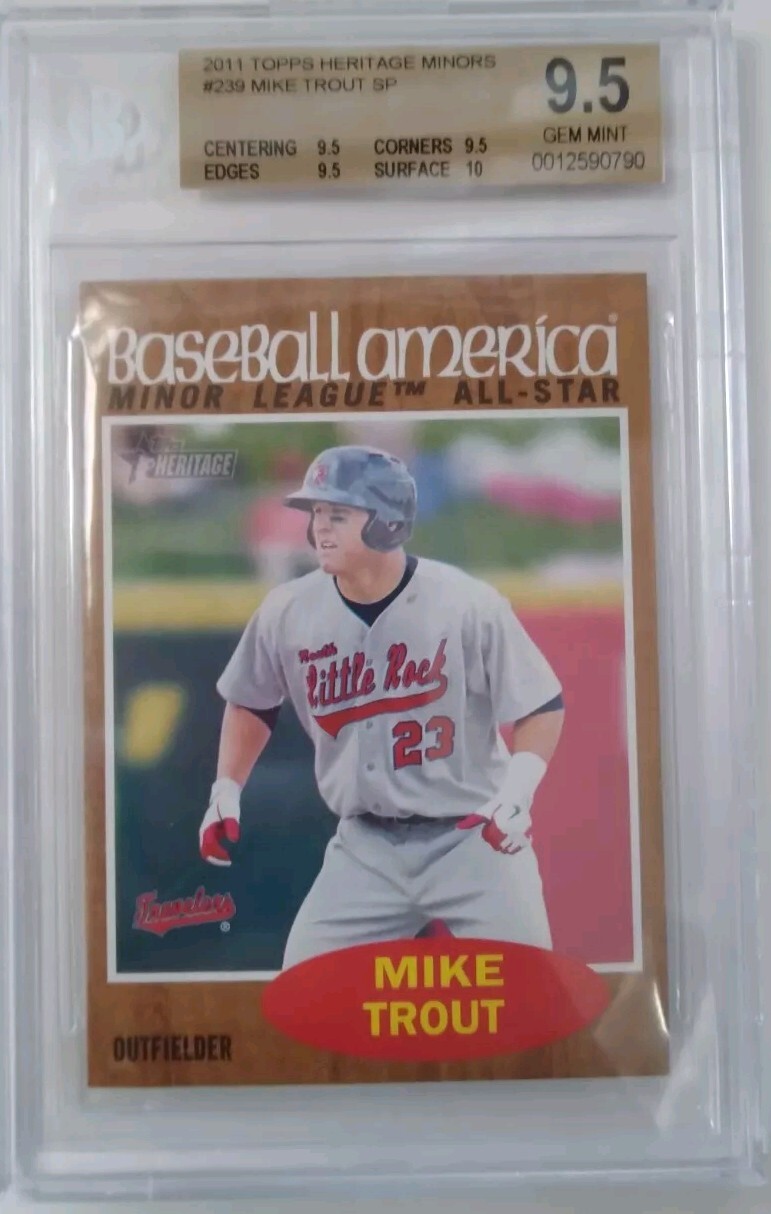 2011 Topps Heritage Minors #239 Mike Trout Beckett SP Gem Mint 9.5