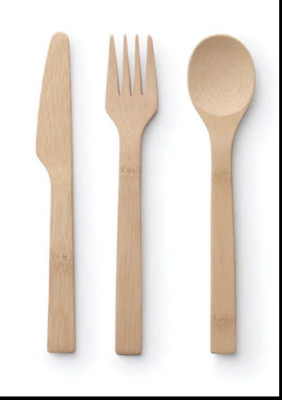Bambu Bamboo Spoon, Knife & Fork Set or Bamboo Sporks