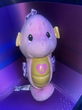 Fisher Price Soothe and Glow Seahorse Pink Music Light Up 10" Stuffed Animal Toy