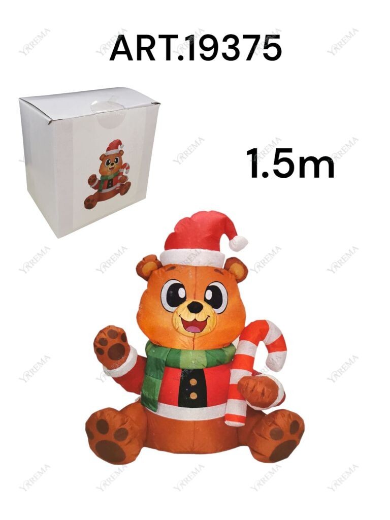 Osito Inflable Con Dulces Navidad 150cm Decoración Navideña Exterior