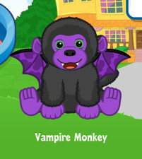 Webkinz Vampire Monkey Virtual Adoption Code Only Messaged Webkinz Halloween Pet