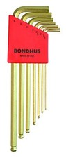 Bondhus 38092 Ball End Tip Hex Key L-Wrench Set with GoldGuard Finish, 7 Piece