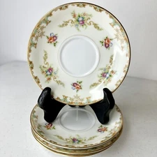 Set Of 4 Tea cup plates Only Empress China “Windmere” Japan Gold Replacement