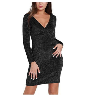 v neck long sleeve shining bodycon dress Amazon.com: XinFSh Women's Deep V Neck Long Sleeve Bodycon Maxi Dress Sexy Backless Slit Tie Wedding Guest Cocktail Dresses White : Clothing, Shoes & Jewelry