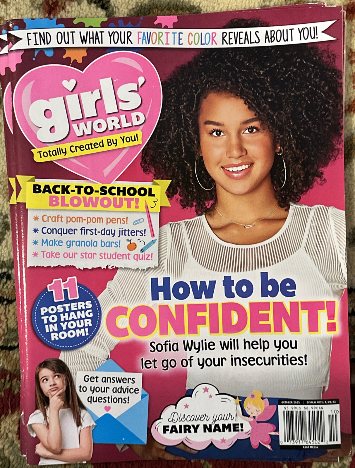 GIRLS' WORLD MAGAZINE OCTOBER 2023 SOFIA WYLIE HOW TO BE CONFIDENT