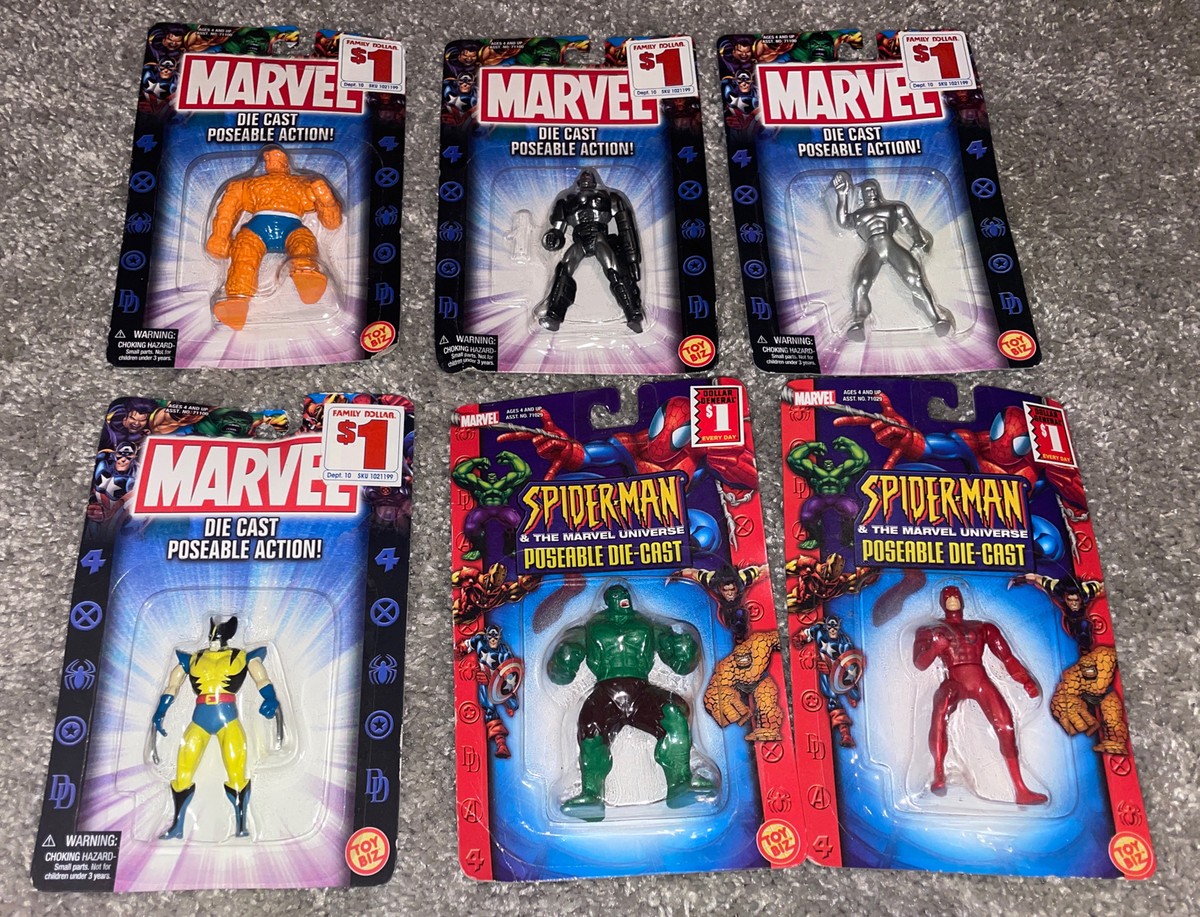 Marvel ToyBiz 2002 Lot Of 6 X-men Spider-Man Wolverine Die Cast