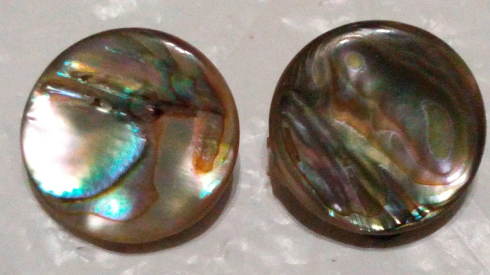 Silver Tone New Zealand Paua Abalone Shell 17mm Round Clip-On Earrings in Box*** - Image 3 of 4
