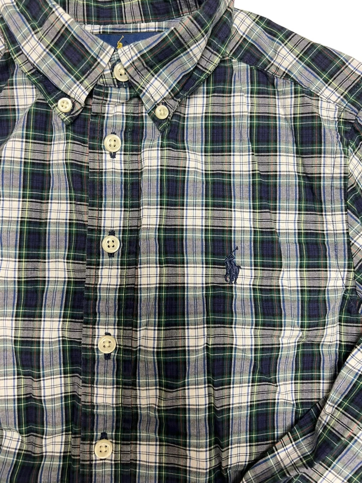 Ralph Lauren женщин длинным рукавом зеленый и синий клетку кнопка вверх платье рубашка размер S - Изображение 4 из 4