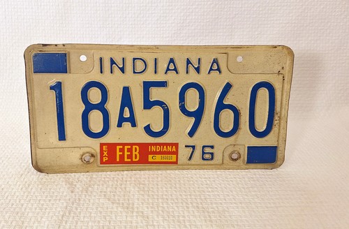 1976 Indiana Lizenz blau auf weiß Delaware Co. 18A5960
