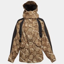 Gucci x Balenciaga The Hacker Project Jumbo GG Beige Oversized Hooded Jacket 48