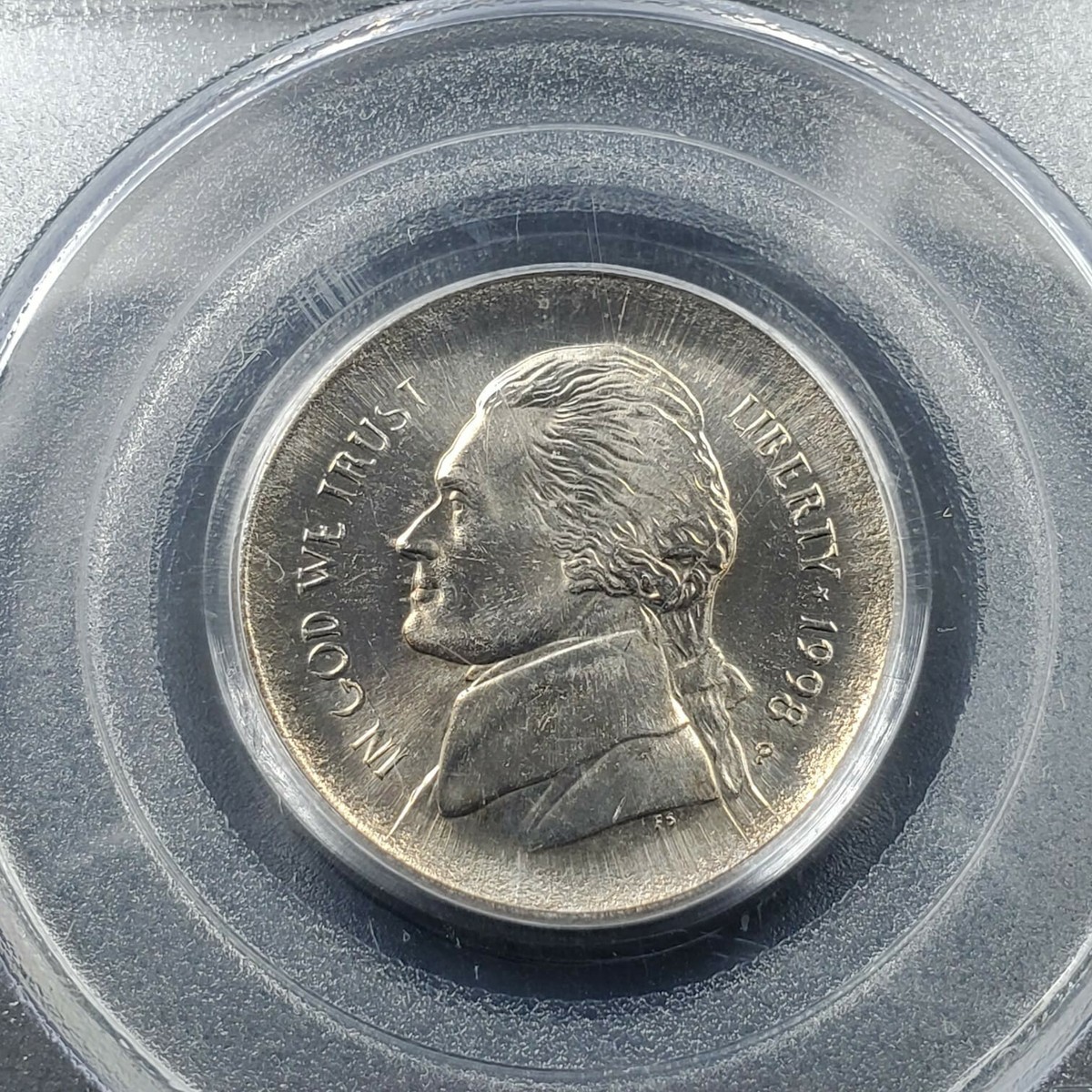 Broadstrike out of Collar ERROR 1998 P Jefferson Nickel Coin PCGS