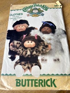 Butterick Cabbage Patch Kids Clothes Pattern #347 Complete Uncut W/ Iron on 1984