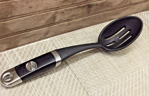 KitchenAid Serving Spoon HD Lg Slotted Rubber Hard Plastic/Chrome Handle 13" - Picture 2 of 11