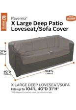 Classic Accessories Ravenna Water-Resistant 104 Inch Patio Sofa/Loveseat Cover