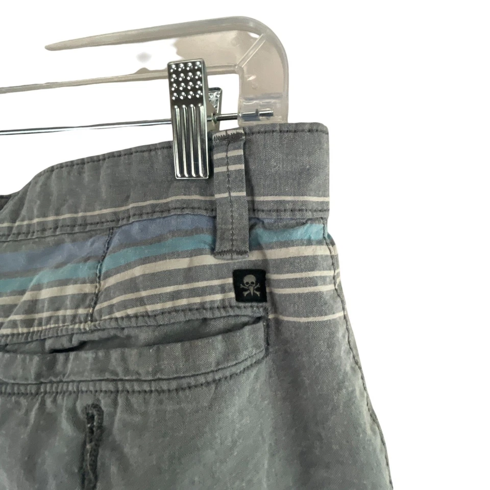 Pantalones Cortos Informales Tony Hawk Para Hombres a Rayas Talla 30 Gris Azul Algodón Ropa de Calle Verano Foto 4 de 4