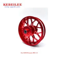 KEBEILEE CNC Aluminum Rear Wheel-Blue Rocketwheel Design For LOSI Promoto MX 1:4