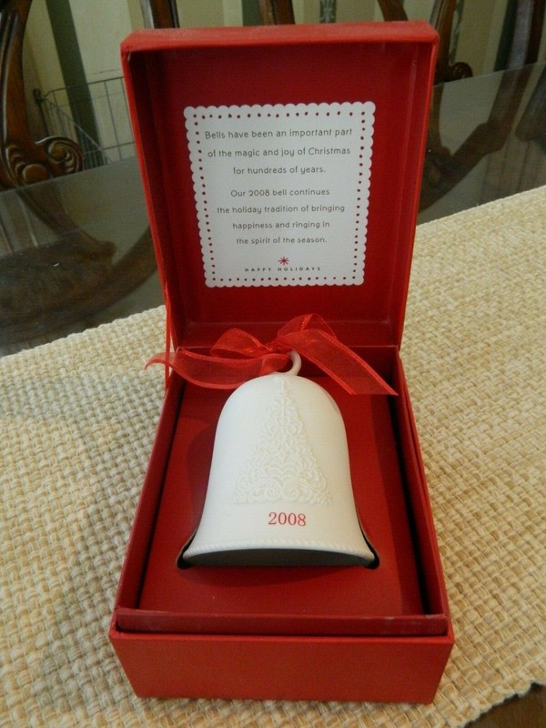 Hallmark Christmas Ornament Collectable Porcelain Bell 2008 Mint Condition Boxed