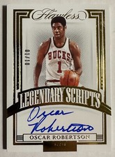 2021-22 Flawless Oscar Robertson Legendary Scripts Auto 1/10 1/1 Jersey Match