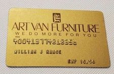 ART VAN FURNITURE ~ Charge Card  cc1620