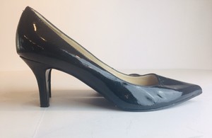 black patent mid heels