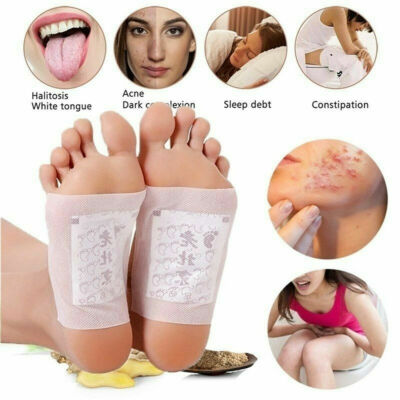 50 PAD Detox Foot Patches Pads Lymphatic Drainage Ginger Body Toxins Cleansing