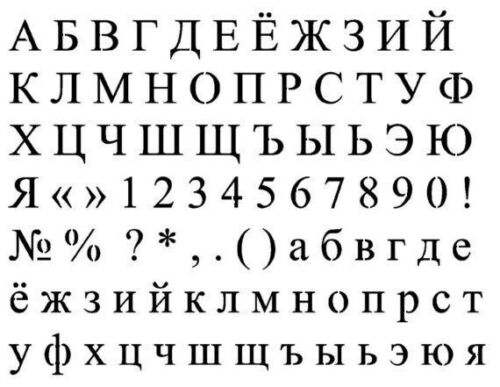 STENCILS CRAFTS TEMPLATES SCRAPBOOKING RUSSIAN CYRILLIC ALPHABET- A4 MYLAR - Afbeelding 1 van 1