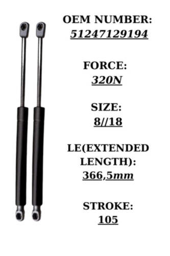 2x Tailgate Gas Struts for BMW 3 Series E92 (2005–2013) – OEM 51247129194 320N - Picture 2 of 2