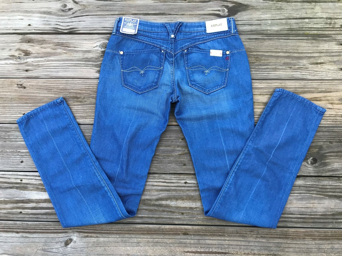 Replay ANBASS PANTS - Jeans slim fit - black delavè/svart