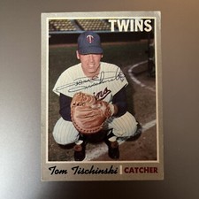 TOM TISCHINSKI 1970 TOPPS AUTOGRAPHED SIGNED AUTO BASEBALL CARD