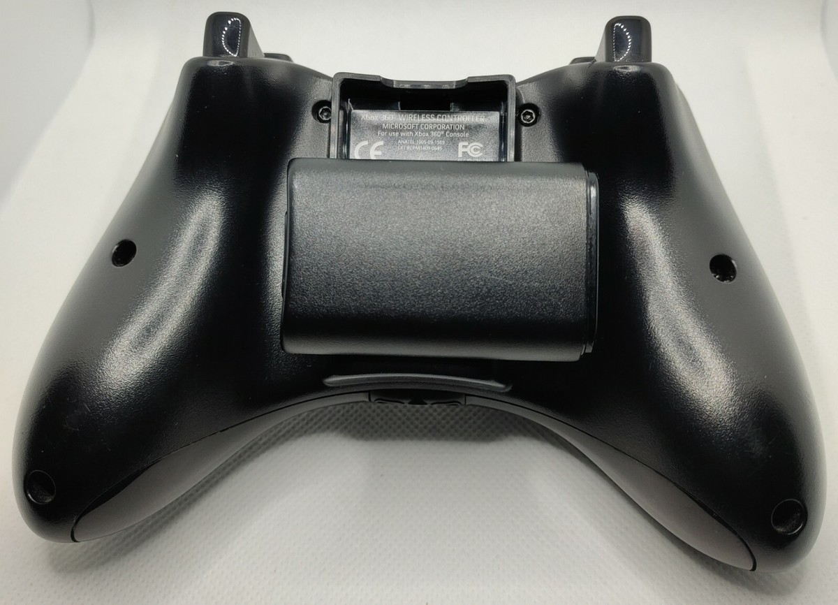 Manette Xbox 360 Sans Fil Officielle Microsoft - Noire, Bluetooth, Compatible PC, Avec Câble D'alimentation, Occasion