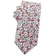 Men's Cotton Floral Neck Tie 2.56'' Printed Skinny Tie 03-pink Floral