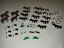 Large Lot Ertl Plastic Farm Animals Horses Cows Pigs Farmer Ducks Chickens 35pcs
