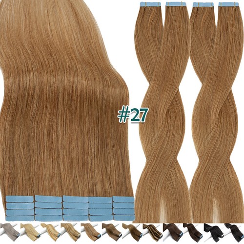 Invisible Russian Tape In Remy Human Hair Extensions Skin Weft 100PCS FuLL Head - Picture 38 of 62