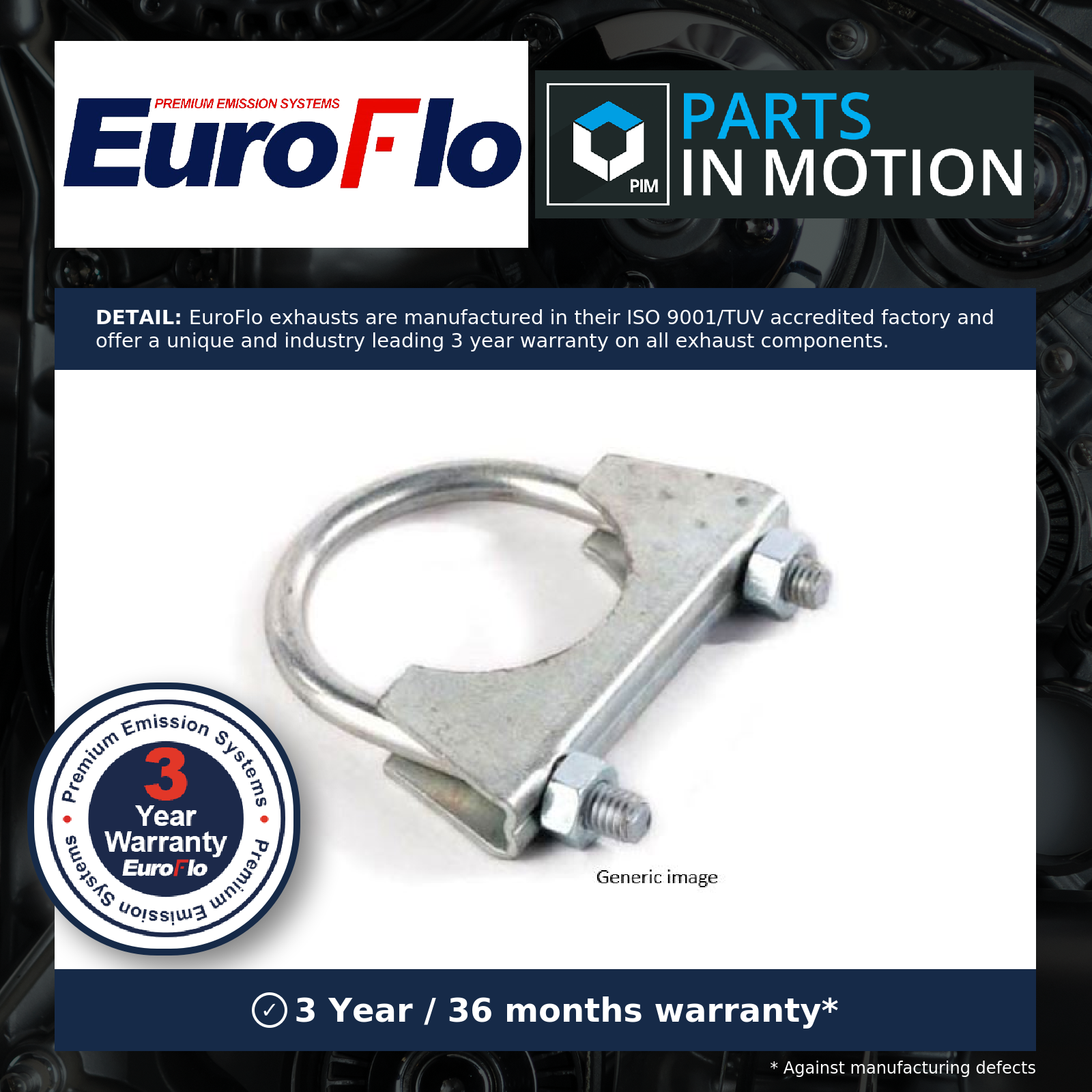 Exhaust Clamp EMC038S EuroFlo Genuine Top Quality Guaranteed New