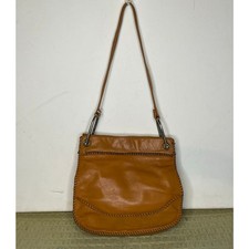 Vintage 1970s Boho Red Leather Shoulder Bag with Wooden Bar Frame