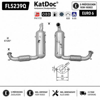   DPF Partikelfilter Ford Fiesta VI Tourneo Transit Courier 1.5 TDCi Silizium