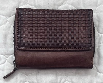 HARBOUR 2nd Brown Woven Trifold Women s Wallet with Credit Card Slots