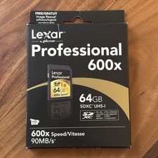 Lexar 64GB Professional 600x UHS-II SDXC SD Memory Card for Canon Nikon Olympus