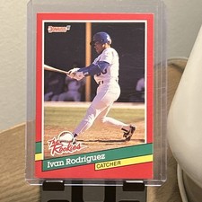 1991 Donruss The Rookies Baseball Ivan Rodriguez RC #33 HOF Factory Set Break