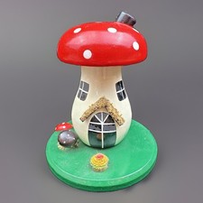 DDR Erzgebirgische Holzkunst " R&Auml;UCHER PILZ " f&uuml;r R&auml;ucherkerzen - 13 cm  / JO