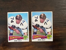 (2) 1975 Topps Bob Lilly #175 Dallas Cowboys HOF Vintage Football Card 🔥